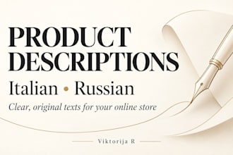 write product descriptions in italian or russian