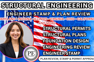 provide structural engineer stamp for maryland indiana illinois virginia ohio ca