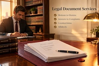 draft motions to dismiss, answers to complaints , counterclaims, affidavits