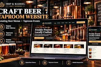 design a craft beer taproom website with rotating beer menus