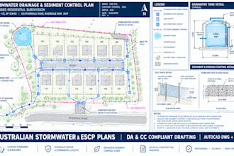design stormwater drainage plans and sediment control layouts for da