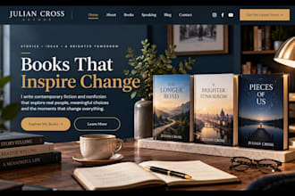 design wix author website book author landing page writer book portfolio website