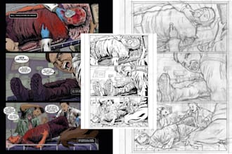 draw your webtoon comic and light novel illustration