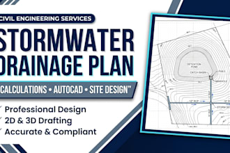 do stormwater drainage plan, drainage calculations, autocad site drainage design