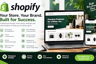 design, redesign, and build your ecommerce shopify store or shopify website