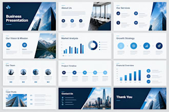 create clear business and corporate presentation in powerpoint and canva