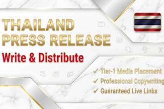 write and distribute thai press release to tier 1 thailand news media outlets