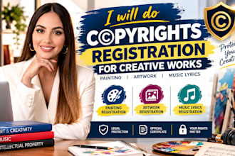 do copyrights registration for creative works, painting, artwork, music lyrics
