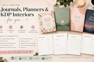 design KDP journal, digital planner, journal design for you