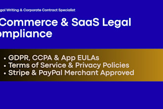 draft ecommerce legal policies, saas agreements, disclaimers
