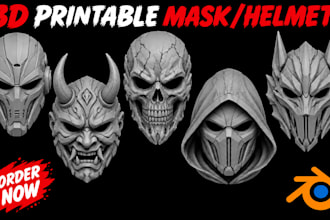 sculpt 3d mask and helmet model cosplay 3d helmet for 3d stl printing