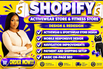 design activewear store, fitness store, gym clothing, sportswear shopify store