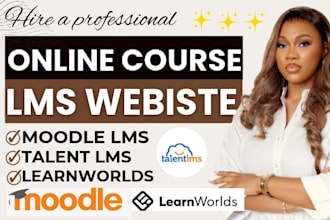 setup elearning course on moodle lms, learnworlds, tutor lms or learndash