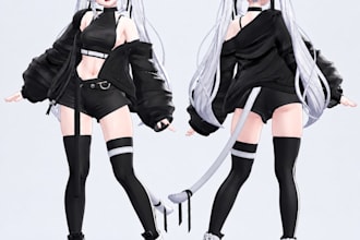 do custom vrchart avatar creation vrchart character 3d model