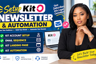 setup convert kit newsletter, kit landing page and email sequence automation