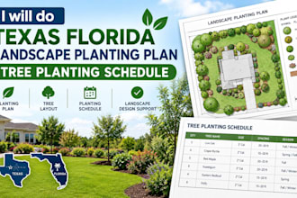 do texas florida landscape planting plan tree planting schedule