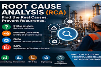 perform root cause analysis using 5 whys, fishbone and fmea