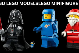create 3d lego model, lego minifigure, lego toys, bjd lego design, for 3d print