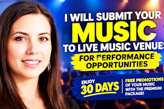 submit your music to live music venues for performance opportunities