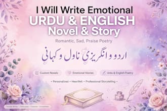 write an english and urdu novel ,story writer