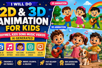 create educational 3d animation videos for toddlers and preschool kids