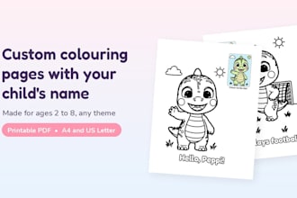 create custom colouring pages for your kids with their name