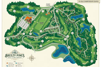 design golf course maps, golf club layouts and resort course guides