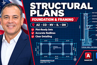 draft structural construction blueprints, framing drawings and site grading