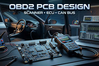 develop obd2 scanner hardware, pcb layout and vehicle diagnostic firmware
