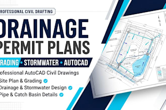draw drainage permit plan, grading plan, stormwater drainage, autocad drawings