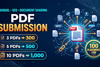 do manual PDF submission and document sharing for SEO