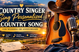 country singer, sing personalized country song for wedding or anniversary, song