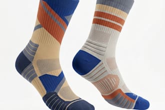 create realistic 3d socks design , 3d footwear modelling, and product rendering