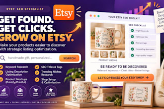do etsy SEO, keyword research and listing optimization