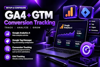set up ga4, google analytics 4, GTM and conversion tracking for websites