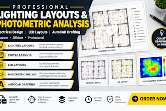 design lighting layout, electrical design, led layouts and photometric analysis