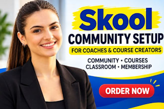 set up your skool community course classroom and membership structure