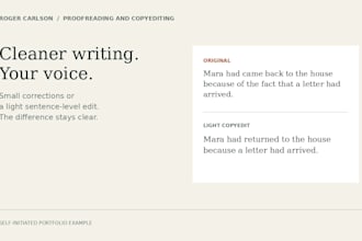 proofread and lightly copyedit your manuscript