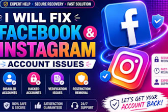 fixd facebook and instagram account issues