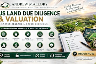 provide land due diligence and title reports for investors