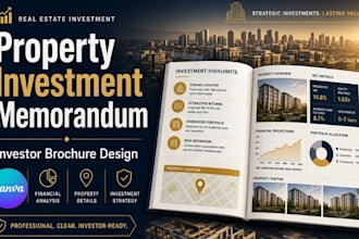 design a property investment memorandum and real estate investor brochure