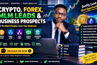 give fresh crypto leads, forex leads, mlm leads, crypto emails, depositor leads