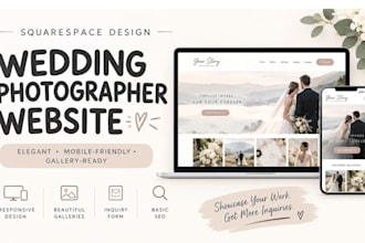 design squarespace wedding photographer website online booking website design