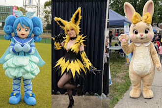 design mascot, chibi cosplay costume, fursuit and cosplay costume parts