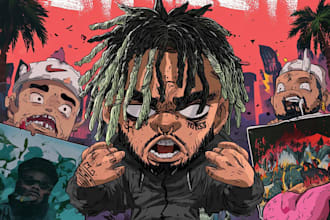 draw unique cartoon album covers