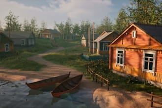 do low poly and realistic roblox map, terrain map and environments