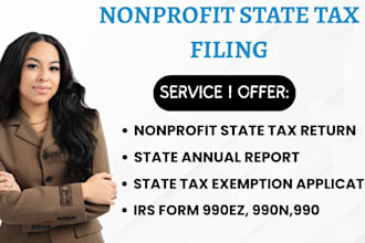 prepare and efile nonprofit state tax filing, annual tax return, 990n, 990