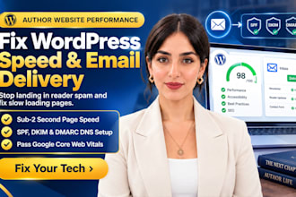 fix wordpress speed and email deliverability for authors