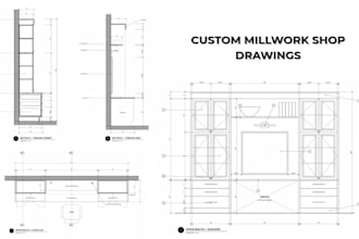 draft millwork shop drawings and custom cabinetry plans
