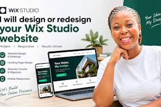 design and transfer wix studio website, wix website redesign, wix, wix studio